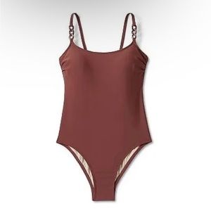 Brown Chain‎ Link Medium Coverage Sew In Cups One Piece Swimsuit
Size L (12-14)